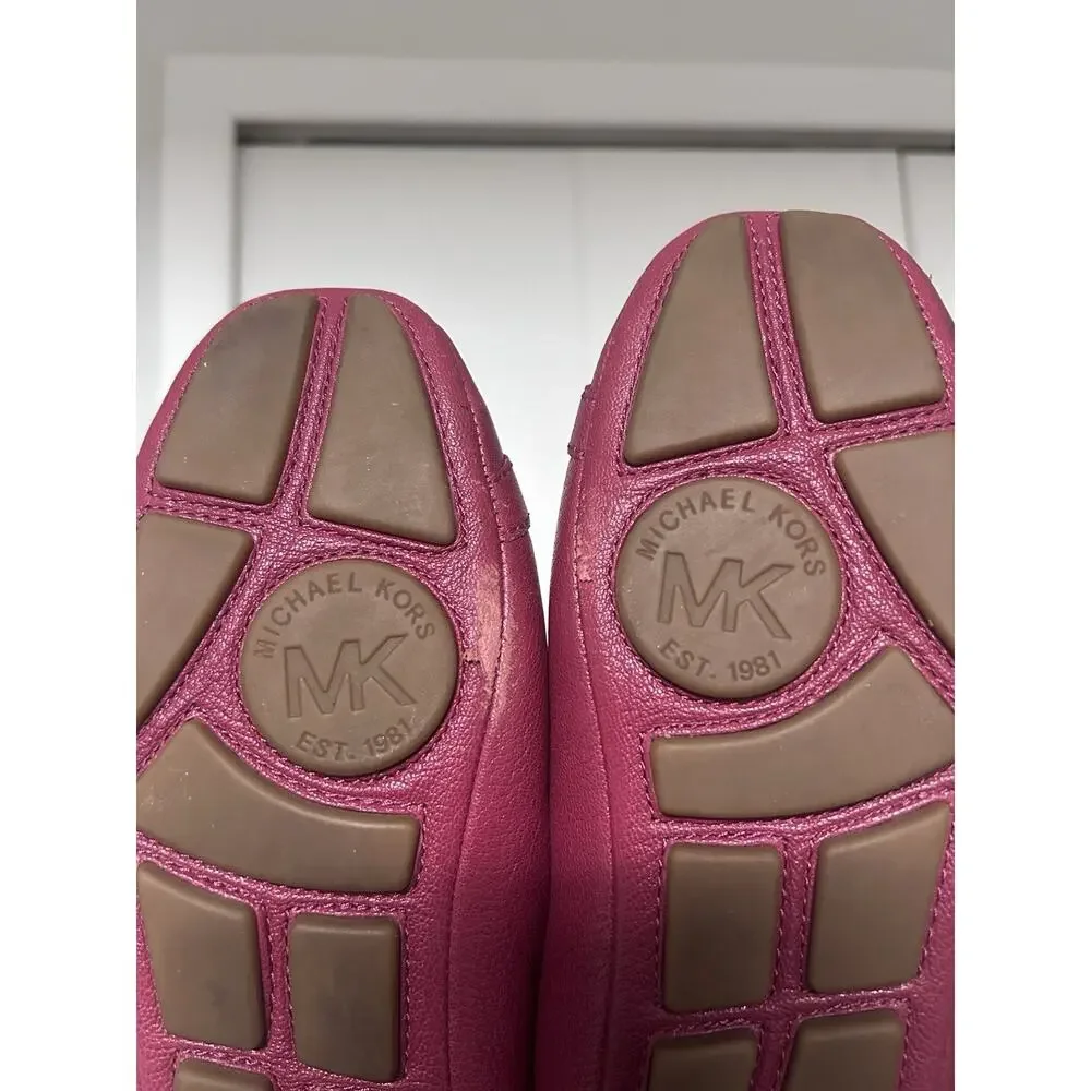 Michael Kors Women's Fulton Moccasin Bright Red And Gold Summer Colorful Luxury